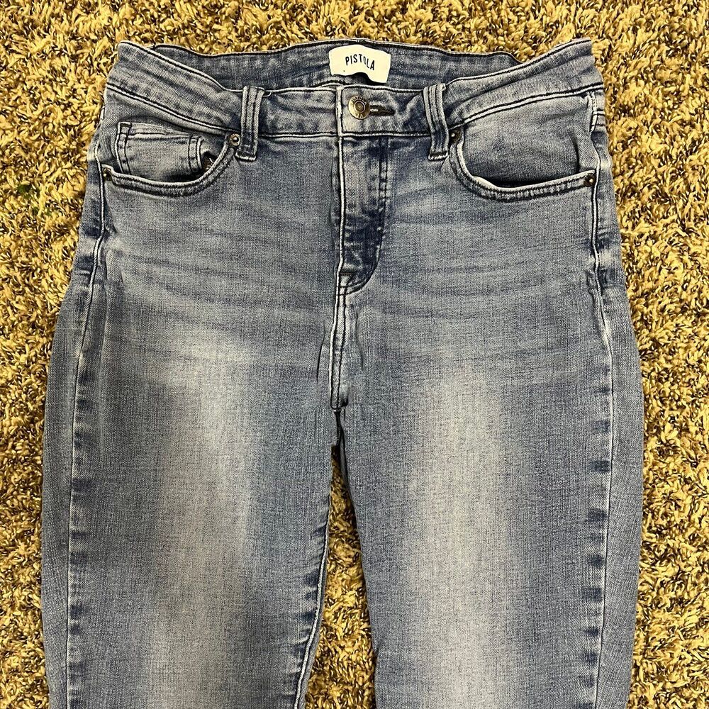 Pistola Light Wash Blue Faded Skinny Jeans Mid Rise Waist size 28 - Picture 2 of 5